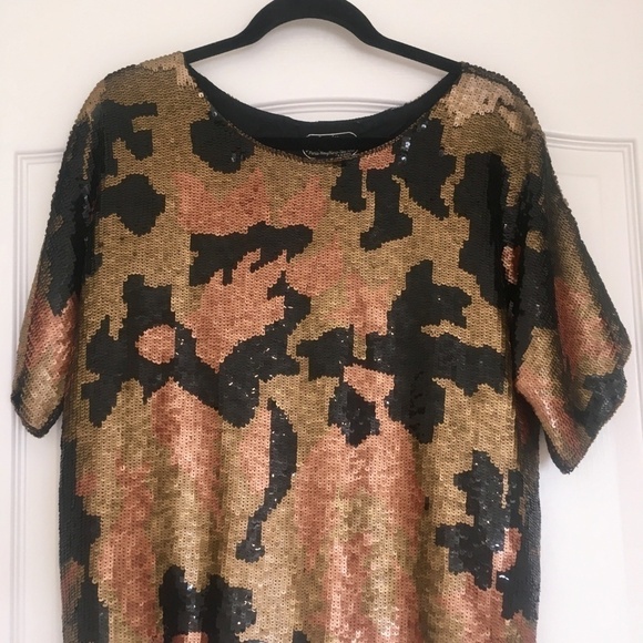 Vintage Sequin Silk Blouse Jean for Joseph Le Bon blouse top - Picture 4 of 8